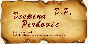 Despina Pirković vizit kartica